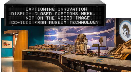 caption display being used in a museum