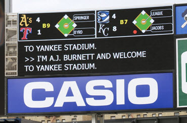 caption display unit in Yankee Stadium