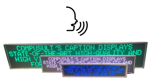 speaking icon above a caption display unit